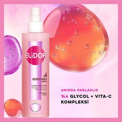 Elidor Ultra Shine Hair Care Set (Shampoo 200 ml + Rescue Spray 200 ml + Shine Serum 90 ml)