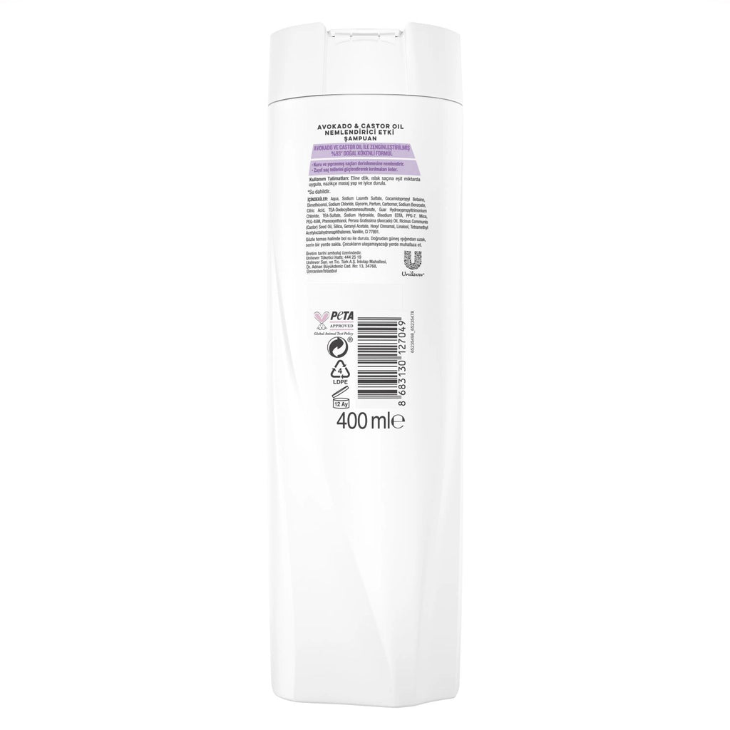 Elidor Avocado and Castor Oil Moisturizing Effect Shampoo 400 ml