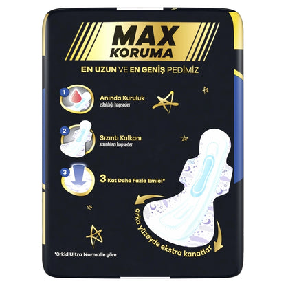 Orkid Night Extra Max (Size 6) Hygienic Pads 8 Pieces