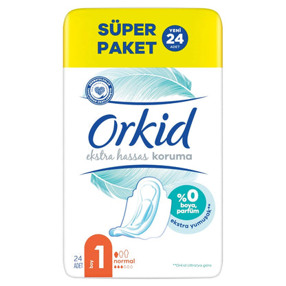 Orkid Extra Sensitive Protection (Size 1) Normal Sanitary Pad 24 Pieces