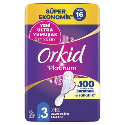 Orkid Platinum Long Extra (Size 3) Sanitary Pads 16 Pieces