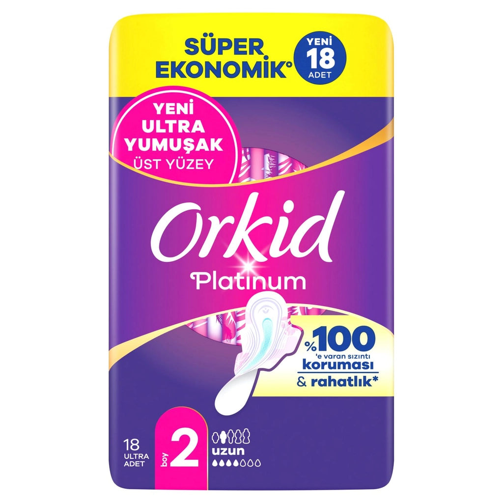 Orkid Platinum Normal Long (Size 2) Sanitary Pads 18 Pieces