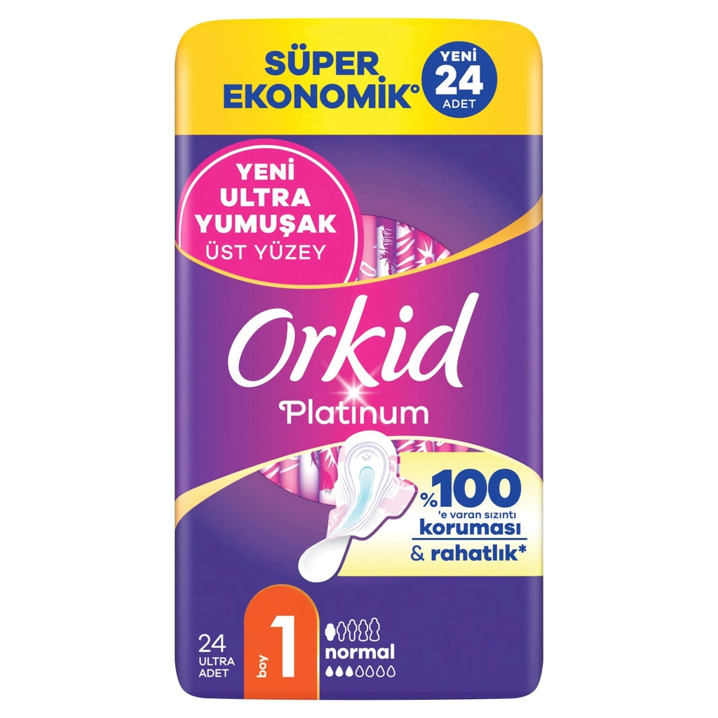 Orkid Platinum Normal (Size 1) Sanitary Pad 24 Pieces