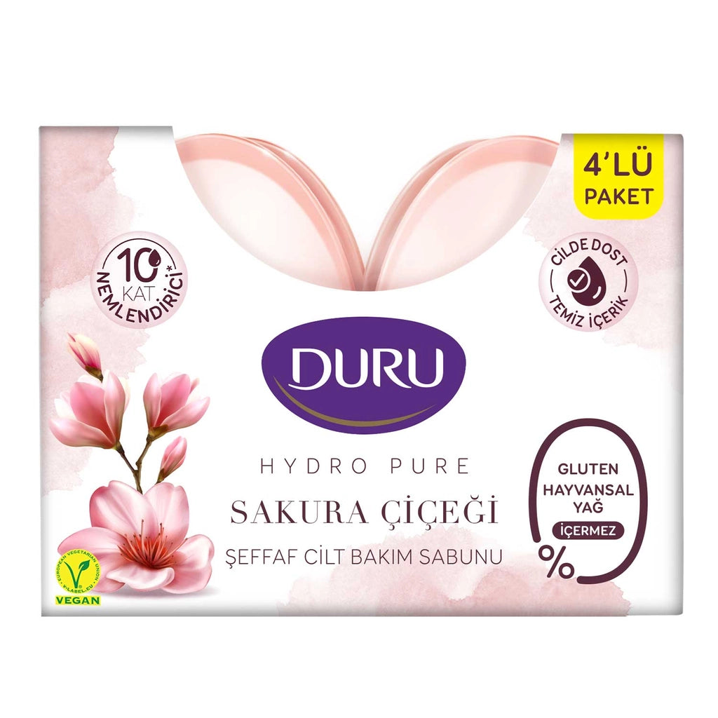 Duru Hydro Pure Sakura Transparent Skin Care Soap 135 gr x 4