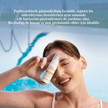 Clara Hygienics Clear Shield 50+SPF Postbiotic Supported Anti-Blemish and Protective Sun Cream 50 ml