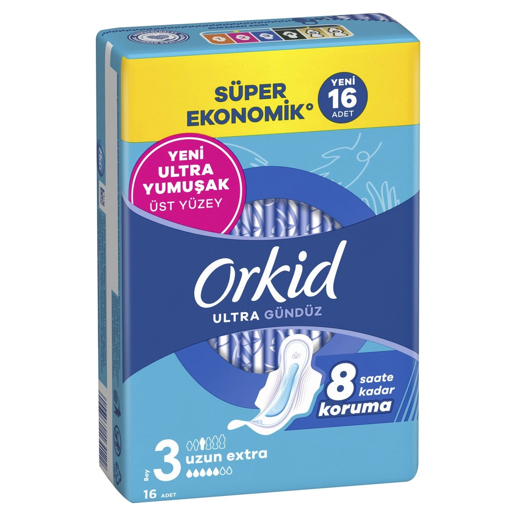 Orkid Ultra Day Long Extra (Size 3) Sanitary Pads 16 Pieces