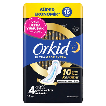 Orkid Ultra Night Extra (Size 4) Night Extra Hygienic Pads 16 Pieces