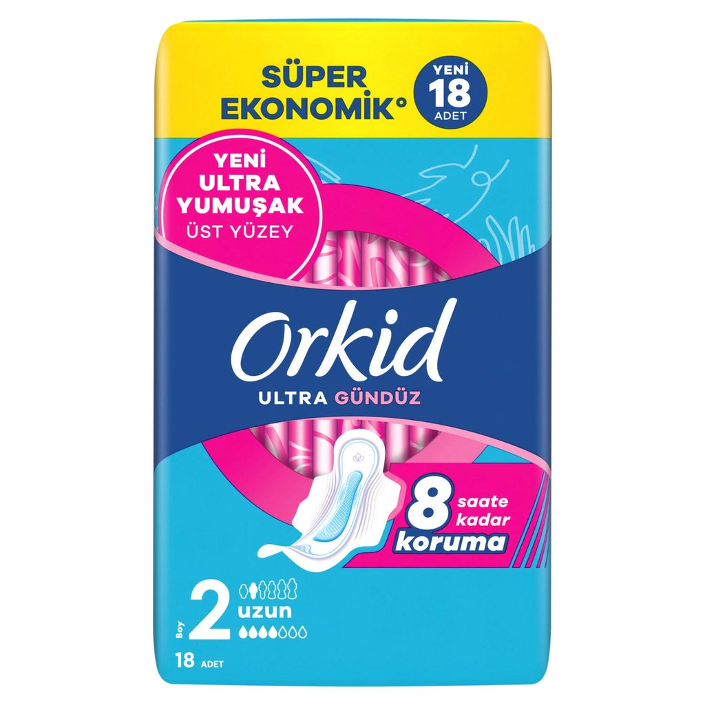 Orkid Ultra Day (Size 2) Long Hygienic Pads 18 Pieces