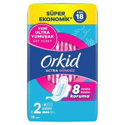 Orkid Ultra Day (Size 2) Long Hygienic Pads 18 Pieces