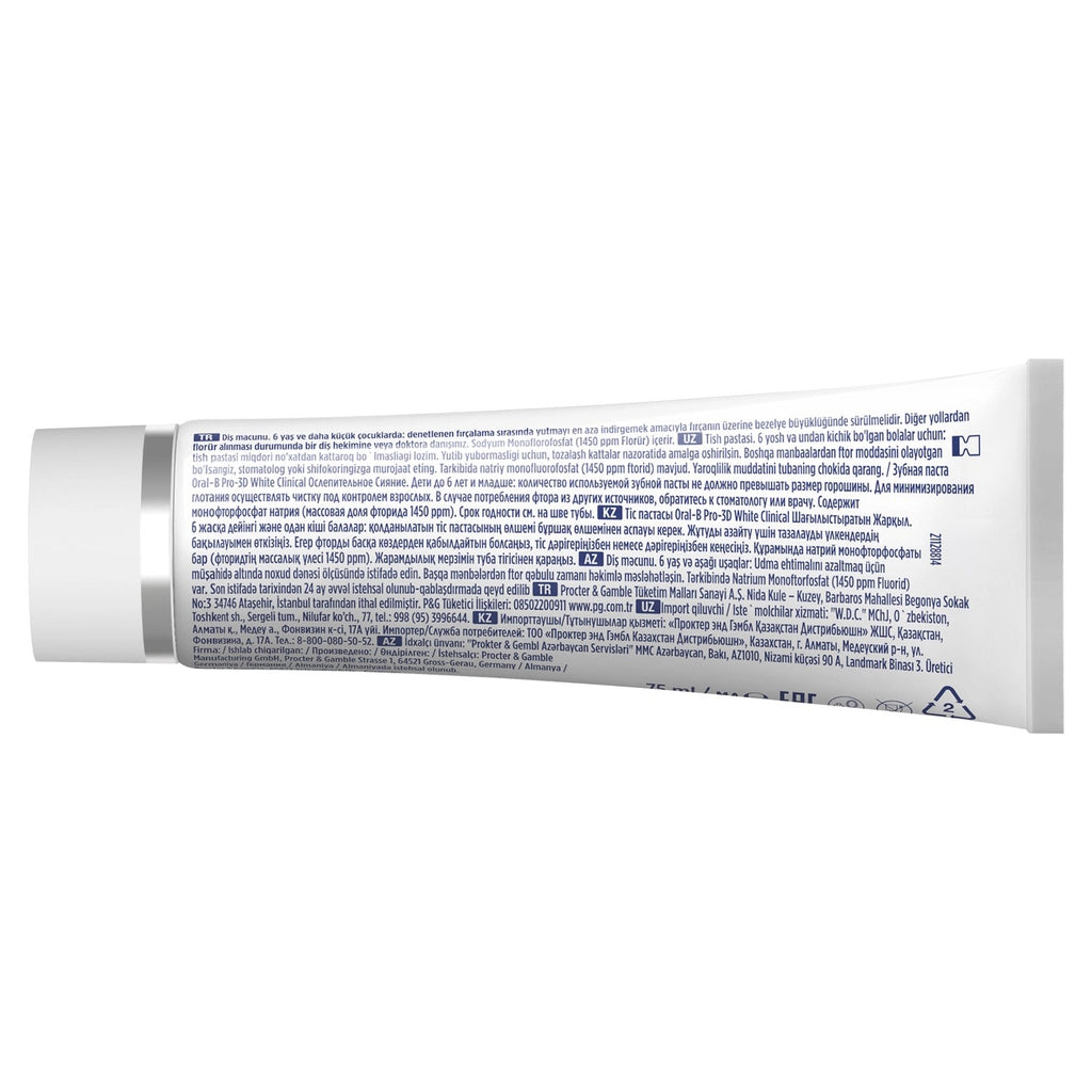 Oral-B Pro 3D White Clinical Intense Whiteness Bright Perfection Toothpaste 75 ml