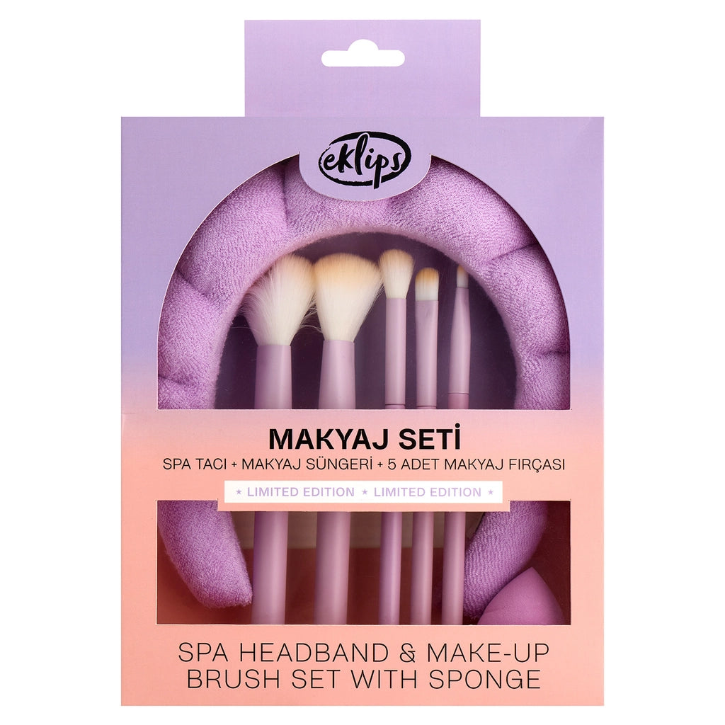 Eklips Spa Crown &amp; Sponge Makeup Brush Set