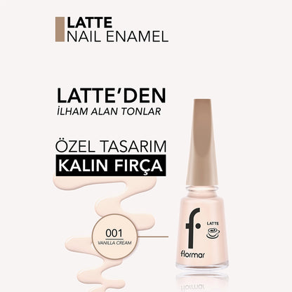 Flormar Intense Color and Shiny Look Brown Tone Nail Polish 001 Vanilla Cream