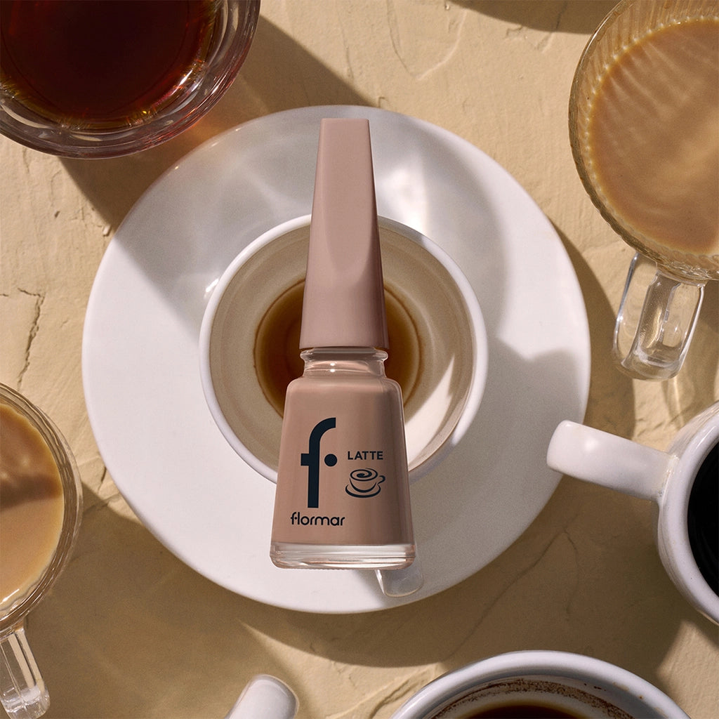 Flormar Intense Color and Shiny Look Brown Tone Nail Polish 001 Vanilla Cream