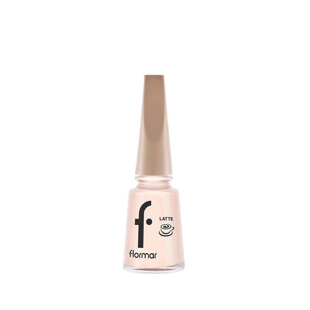 Flormar Intense Color and Shiny Look Brown Tone Nail Polish 001 Vanilla Cream