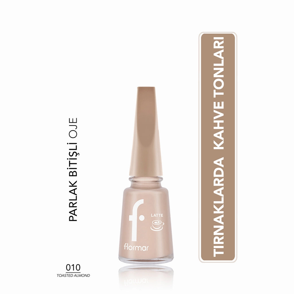 Flormar Intense Color and Shiny Look Brown Tone Nail Polish 001 Vanilla Cream
