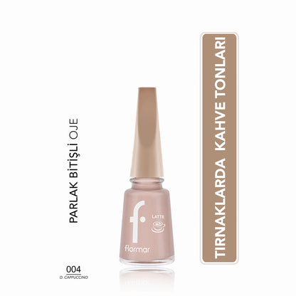Flormar Intense Color and Shiny Look Brown Tone Nail Polish 001 Vanilla Cream