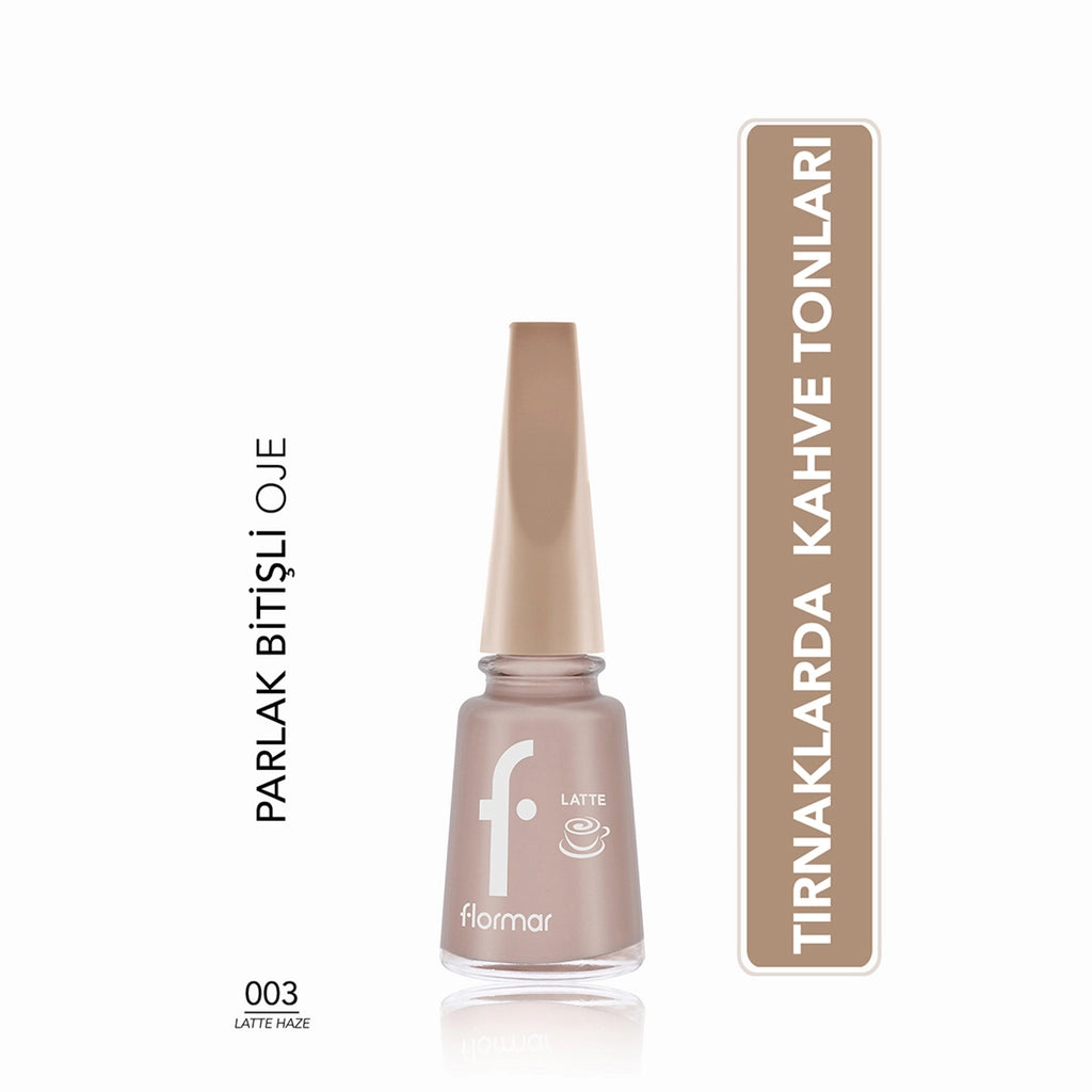 Flormar Intense Color, Shiny Look Brown Tone Nail Polish 009 Creamy Latte