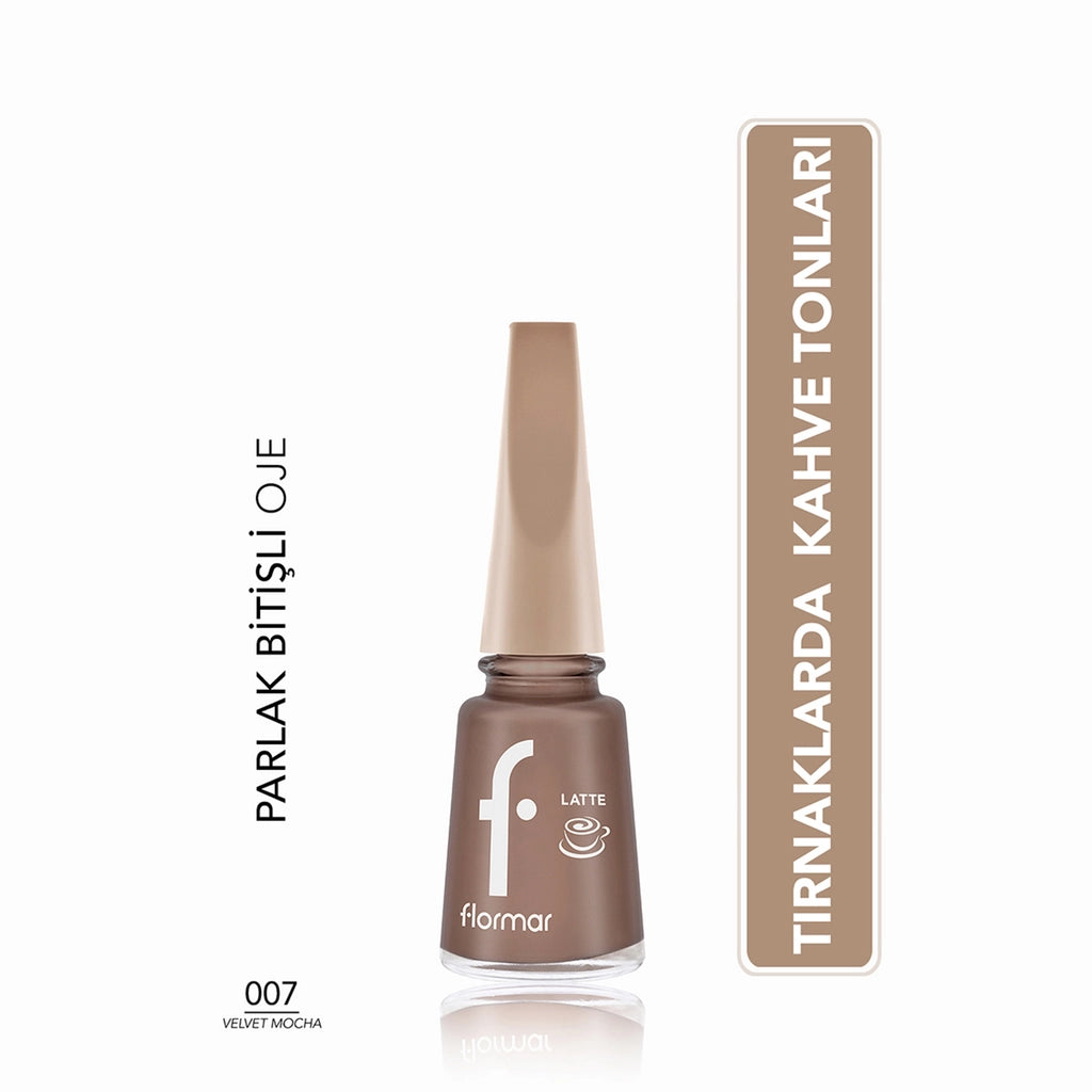 Flormar Intense Color, Shiny Look Brown Tone Nail Polish 009 Creamy Latte