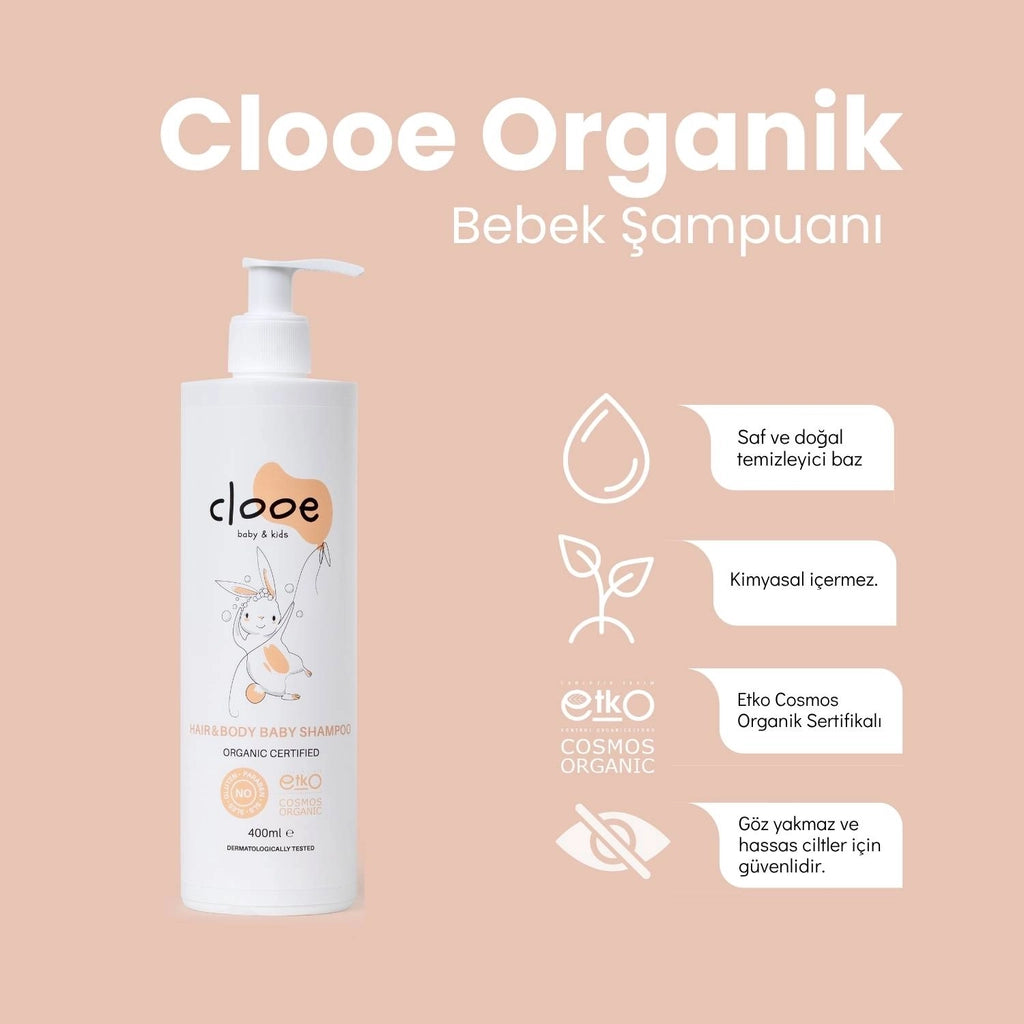 Clooe Organic Hair &amp; Body Baby Shampoo 400 ml