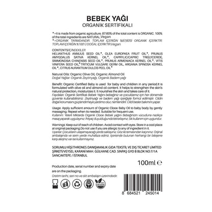 Clooe Organic Baby Oil 100 ml