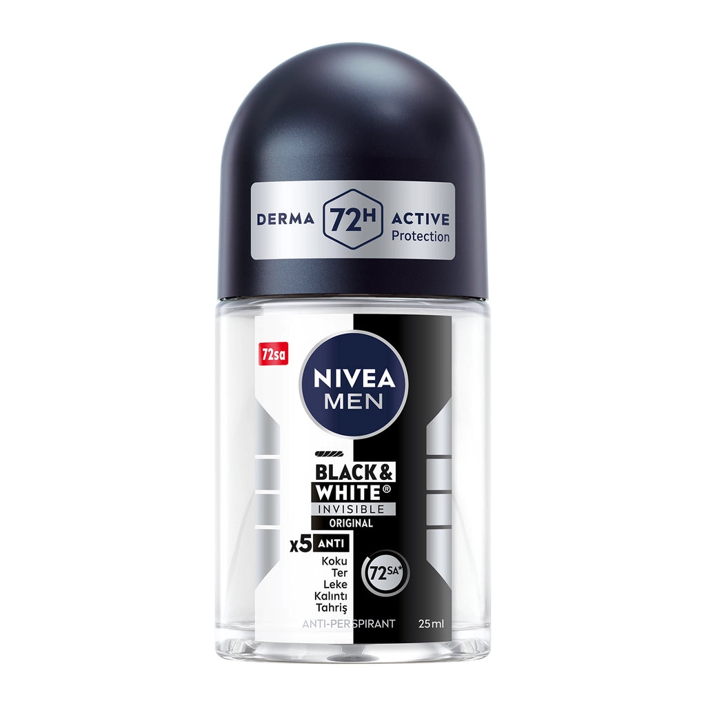 Nivea Men Mini Roll-on Deodorant Black &amp; White Invisible Original 25 ml