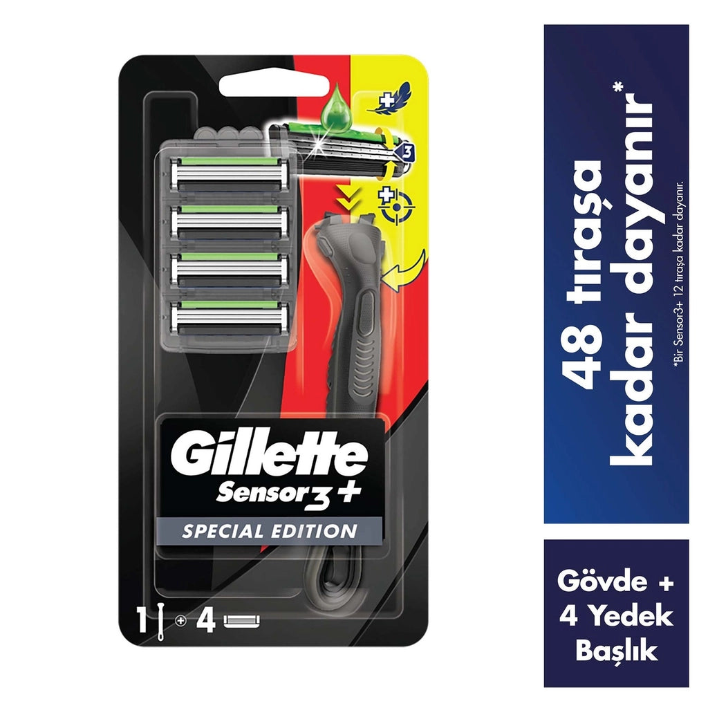 Gillette Sensor3+ Special Edition Head Shaver + 4 Spare Razor Blades