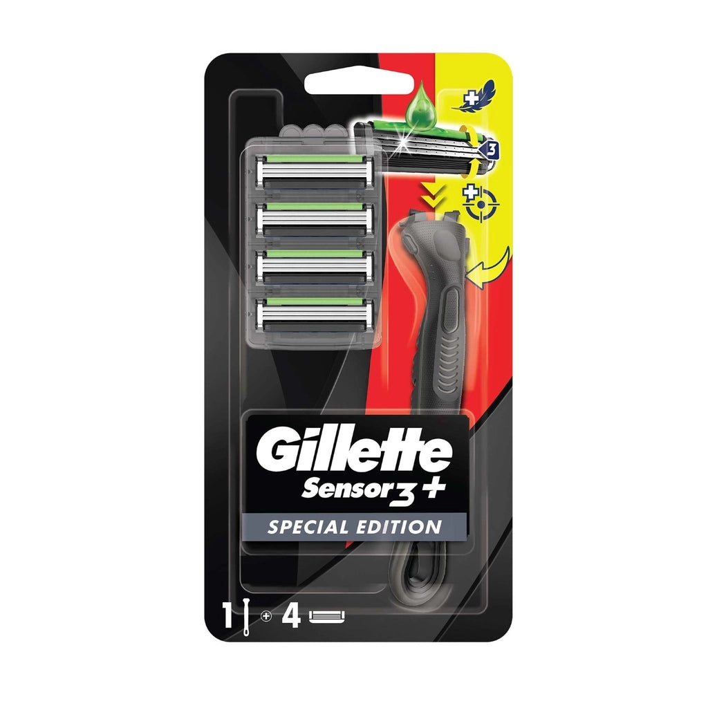 Gillette Sensor3+ Special Edition Head Shaver + 4 Spare Razor Blades