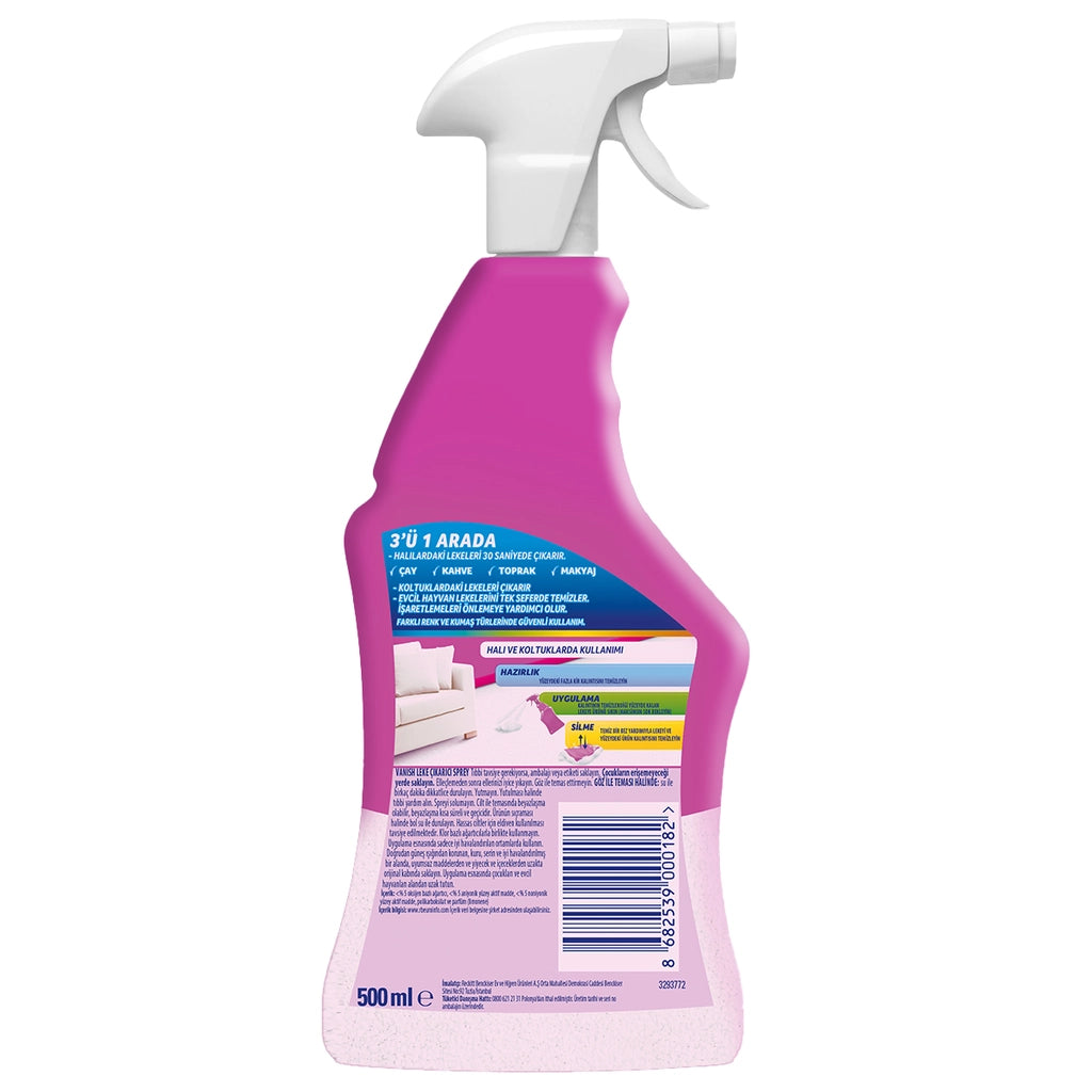 Vanish 3 in 1 Stain Remover Spray for Carpet, Sofa and Pet Stains 500 ml