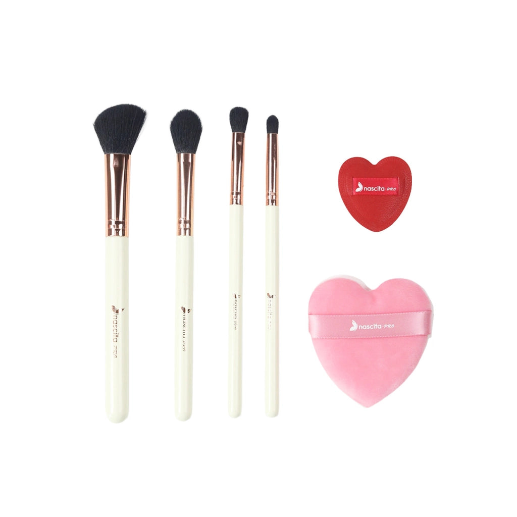 Nascita 4-Piece Makeup Brush &amp; 2-Puff Set (Set 2)