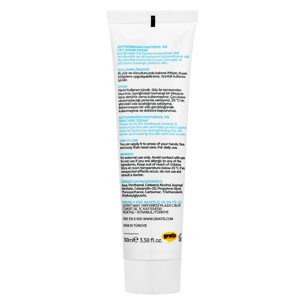 Authoriderm Panthenol 9% Skin Care Cream 100 ml