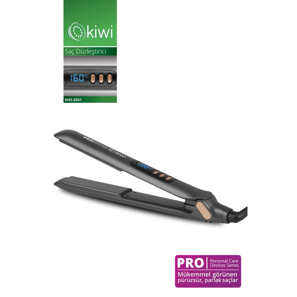 Kiwi Hair Straightener with Digital Display and Fast Heating Adjustment KHS-2041