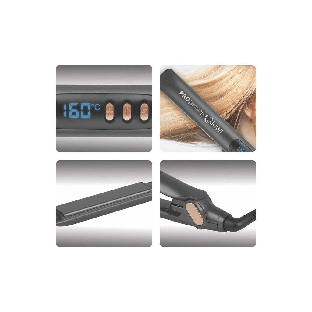 Kiwi Hair Straightener with Digital Display and Fast Heating Adjustment KHS-2041
