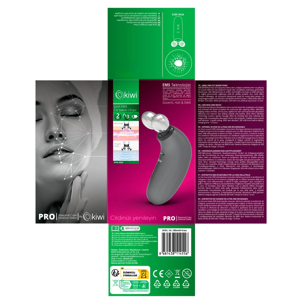 Kiwi Anti-Wrinkle and Pore Rechargeable EMS Skin Care Device KFM-2823