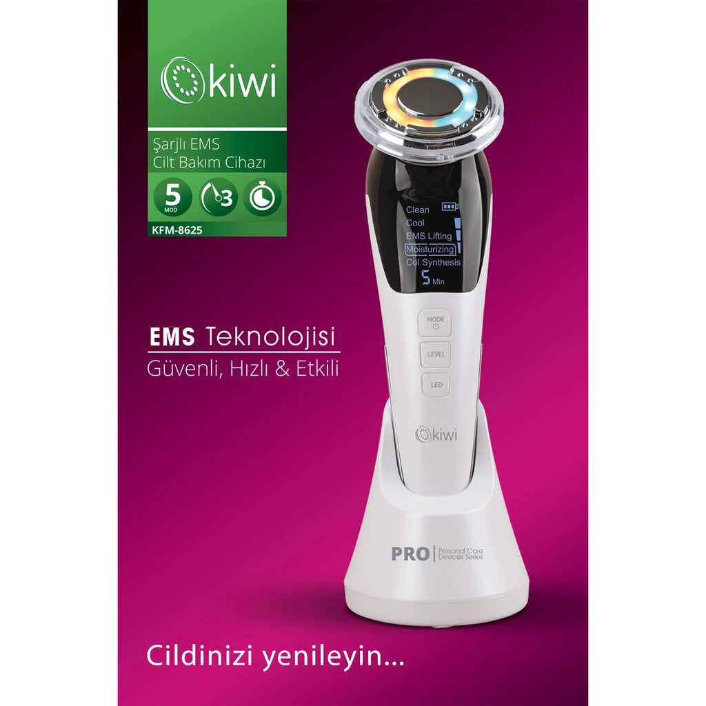 Kiwi Rechargeable Cold-Hot Compressed Stretching, Moisturizing, EMS Skin Care Device with Collagen Synthesis KFM-