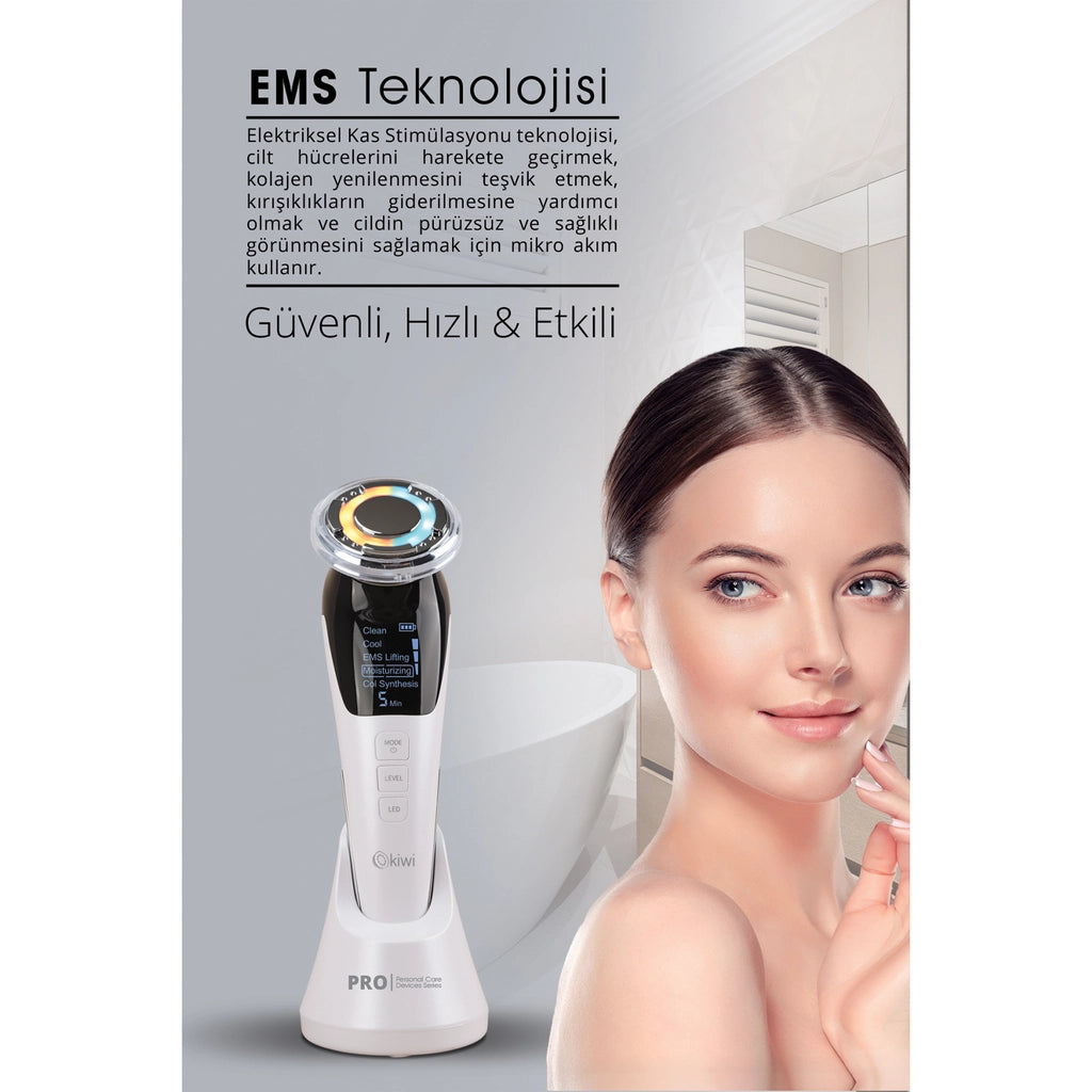 Kiwi Rechargeable Cold-Hot Compressed Stretching, Moisturizing, EMS Skin Care Device with Collagen Synthesis KFM-