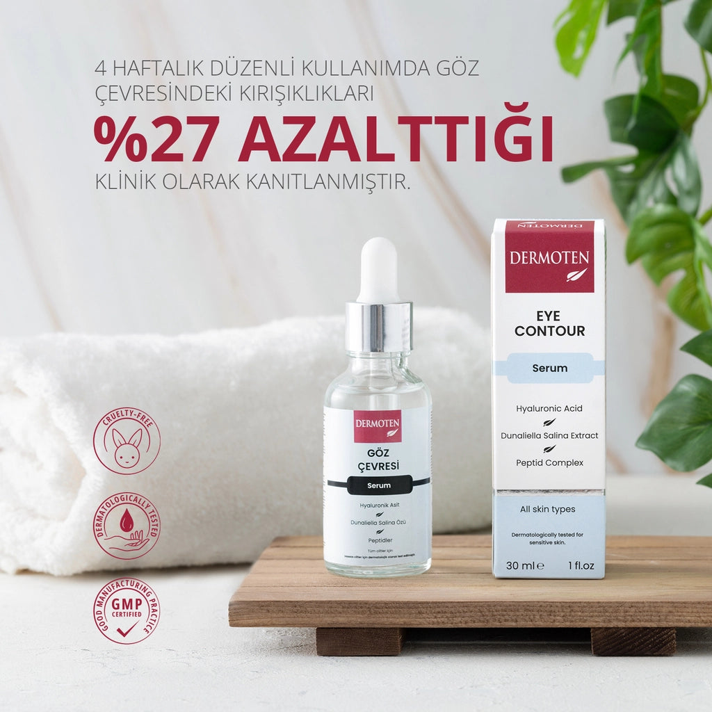 Dermoten Hyaluronic Acid and Dunaliella Salina Extract Eye Contour Under Eye Serum 30 ml