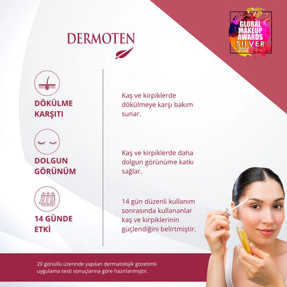 Dermoten Nourishing and Strengthening Eyebrow Eyelash Serum 20 ml