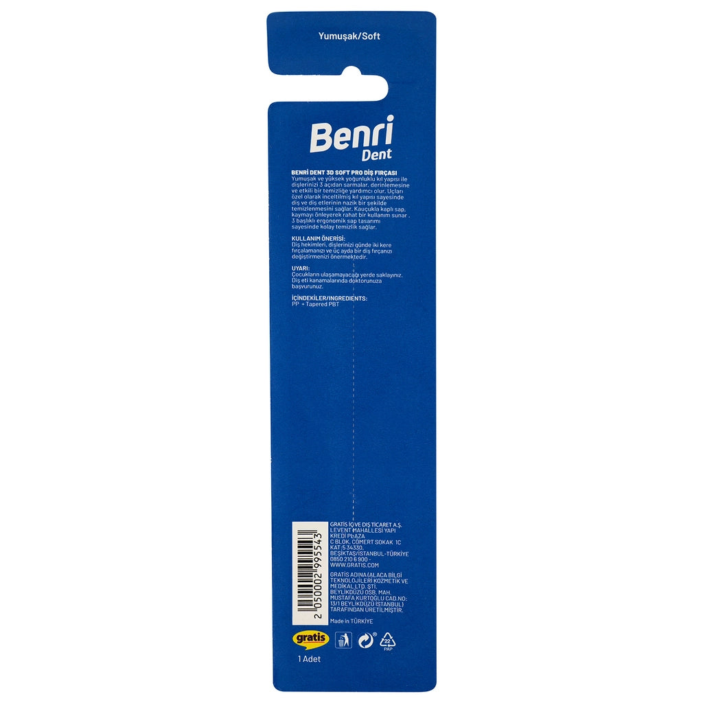 Benri Dent Complete Toothbrush Blue (Soft)
