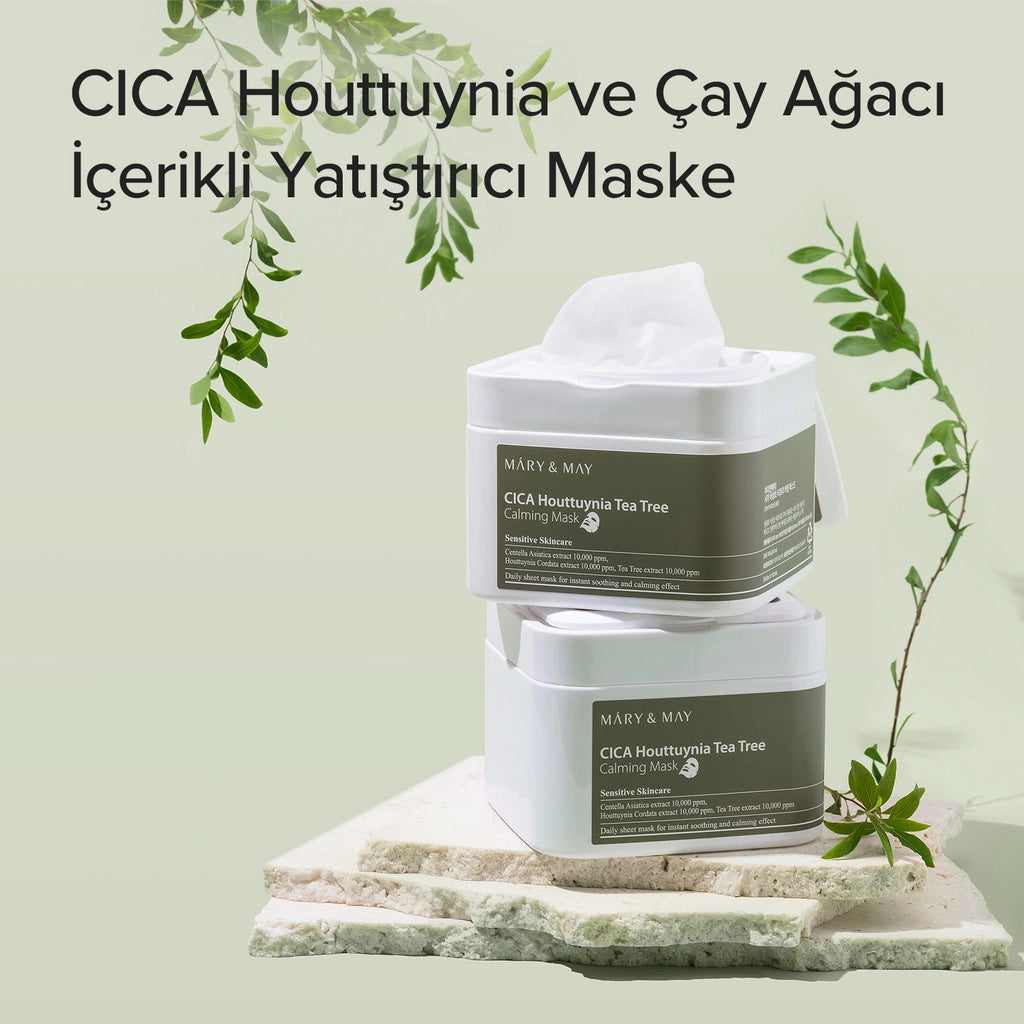Mary &amp; May Paper Face Mask with Cica Houttuynia and Tea Tree Content 30 Pieces
