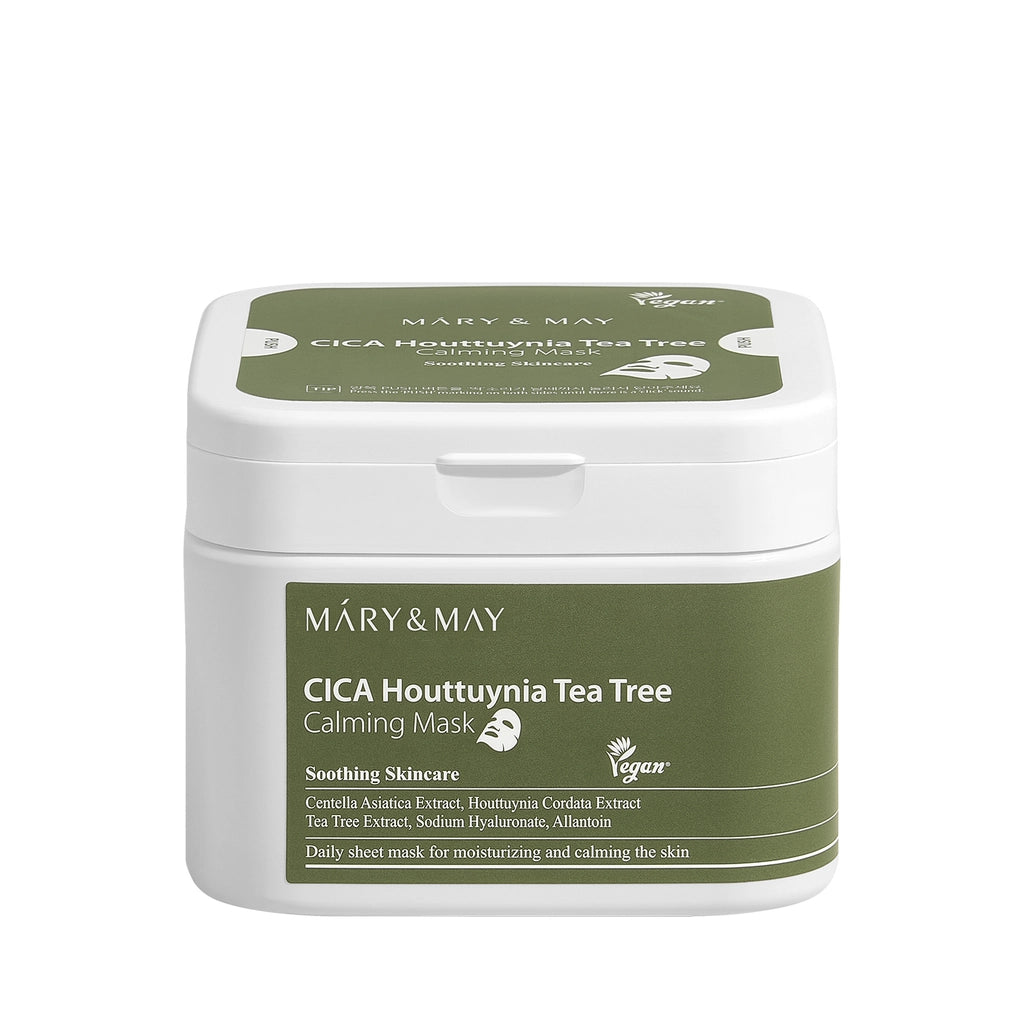 Mary &amp; May Paper Face Mask with Cica Houttuynia and Tea Tree Content 30 Pieces