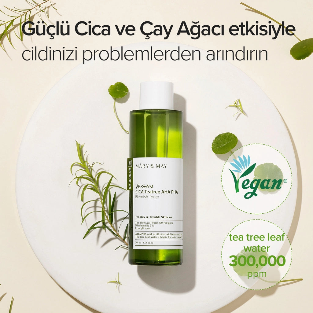 Mary &amp; May Facial Tonic with Cica Tea Tree and AHA PHA 200 ml