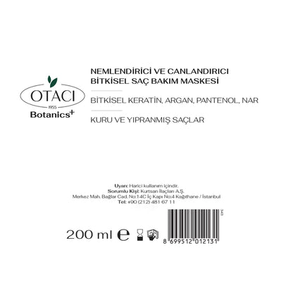 Otacı Botanics Moisturizing &amp; Revitalizing Herbal Hair Care Mask 200 ml