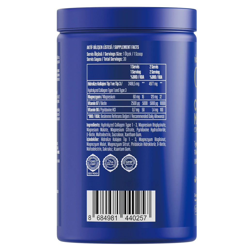 Vita Ceel Collagen Type I–III &amp; Magnesium Complex Food Supplement 30 Tablets