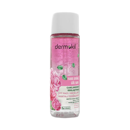 Dermokil 100% Natural Rose Water Dual Phase Micellar Makeup Cleansing Water 150 ml