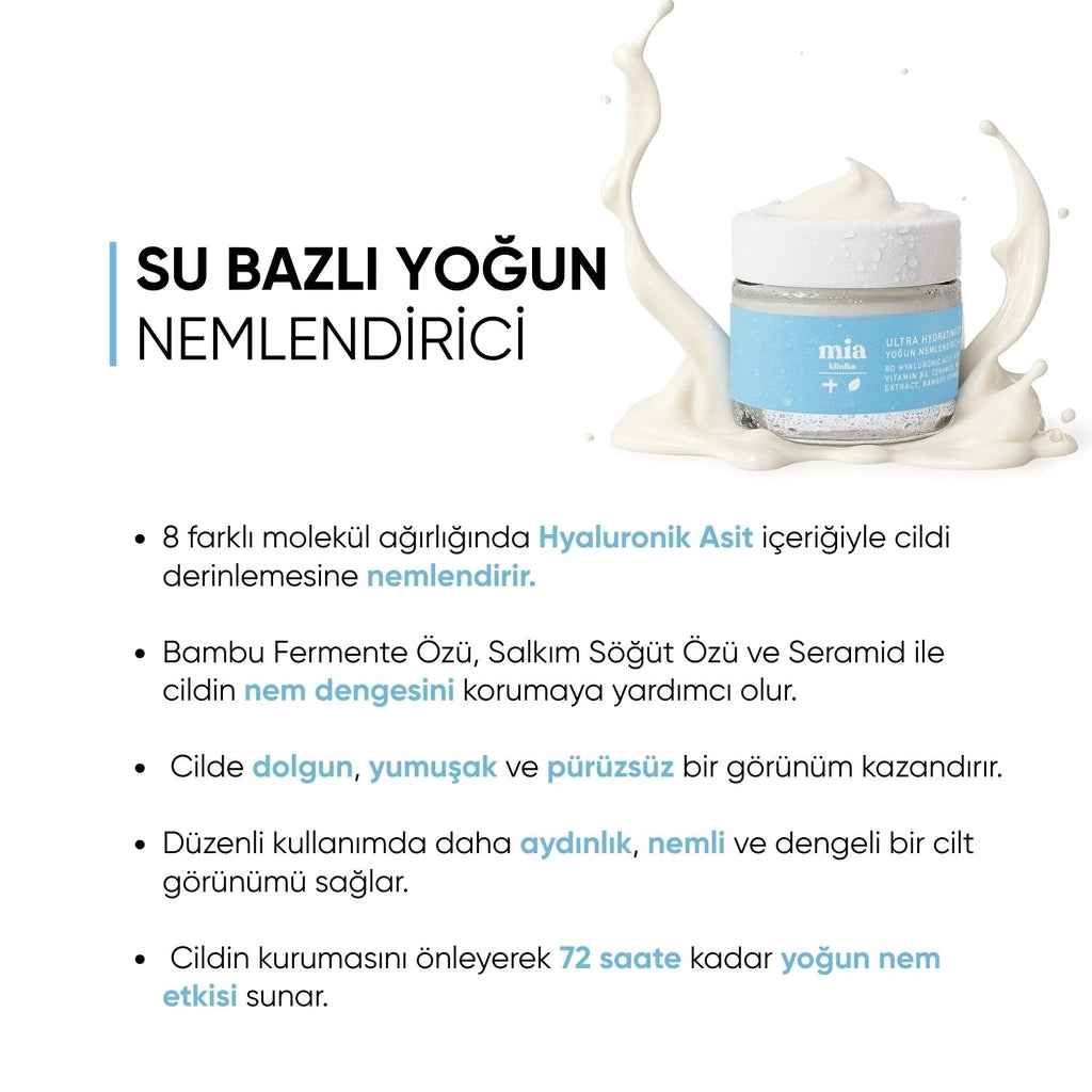 Mia Klinika 72 Hour Effective Water Based Intensive Moisturizing Cream 50 ml