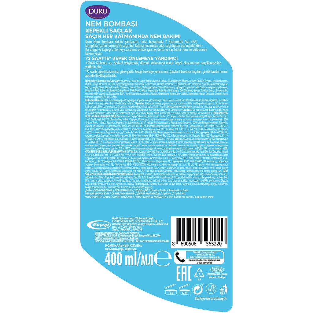 Duru Moisture Bomb Anti-Dandruff Shampoo 400 ml