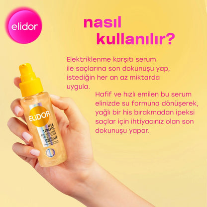 Elidor Silk Therapy Anti-Frizz Hair Care Serum 80 ml