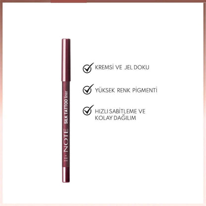 Note Silk Tattoo Liner Waterproof Silky Gel Eye Pencil 04 Deep Wine