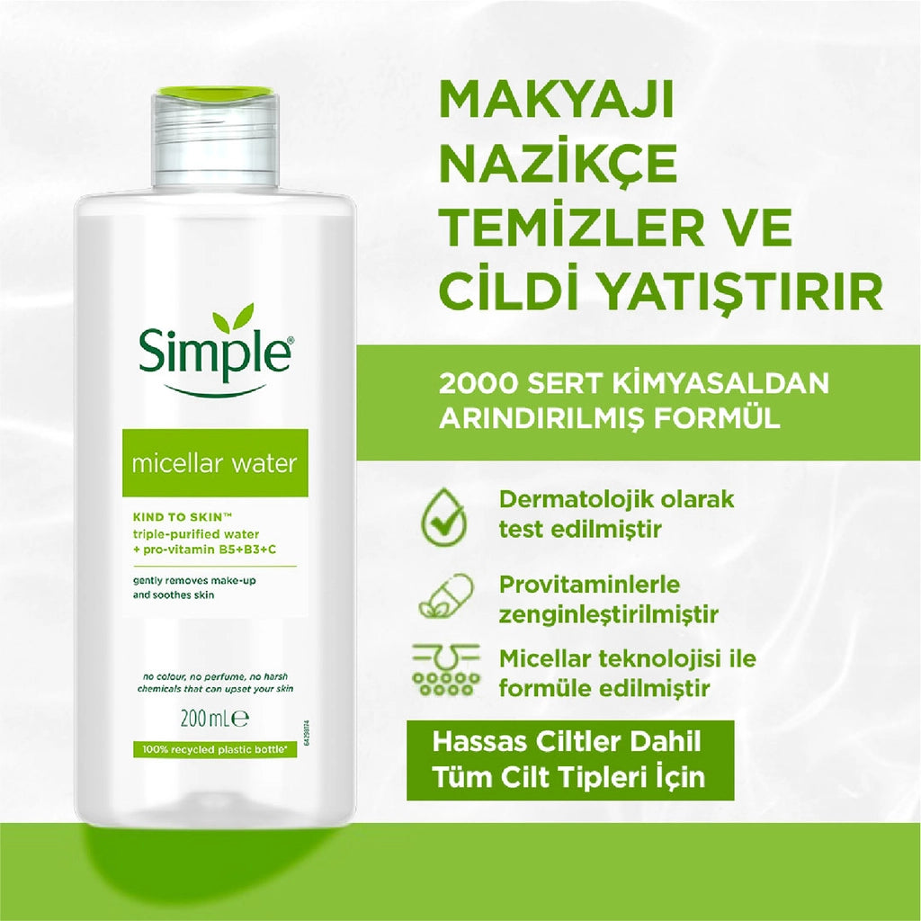 Simple Kind to Skin Micellar Water with Vitamin B3+C 200 ml