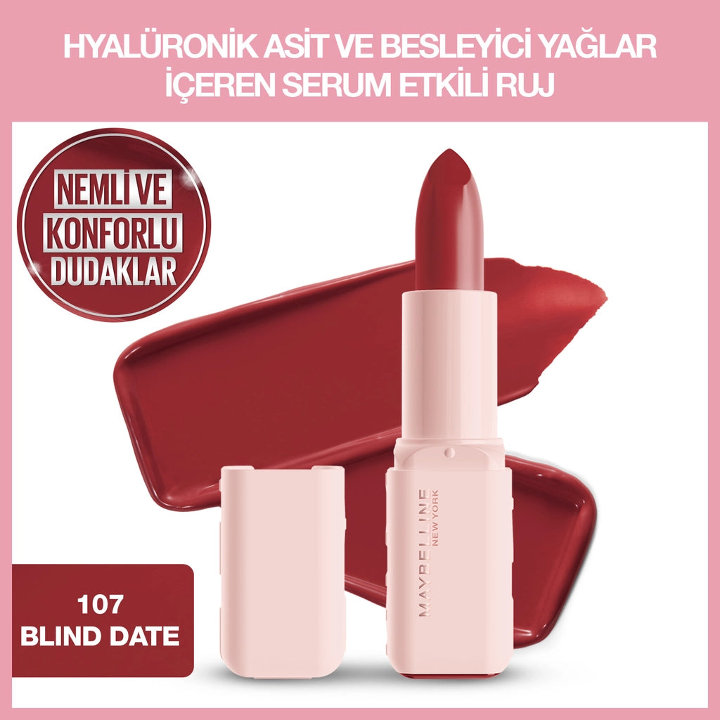 Maybelline New York Serum Effect Lipstick with Hyaluronic Acid and Nourishing Oil 101 Upstate
